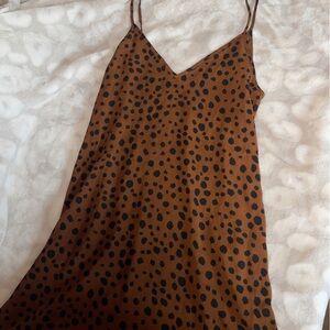 Brown cheetah print dress